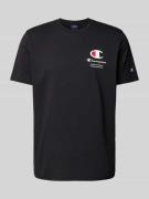 CHAMPION T-Shirt mit Label-Print in Black, Größe L