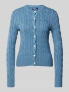 POLO RALPH LAUREN Cardigan mit Zopfmuster in Blau, Größe L