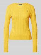 POLO RALPH LAUREN Strickpullover mit Zopfmuster Modell 'JULIANNA' in B...