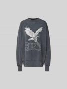 Anine Bing Oversized Sweatshirt mit Label-Print in Dunkelgrau, Größe S