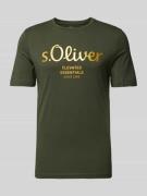 s.Oliver RED LABEL T-Shirt mit Rundhalsausschnitt in Khaki, Größe L