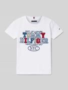 Tommy Hilfiger Kids T-Shirt mit Rundhalsausschnitt in Weiss, Größe 110