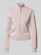 Guess Activewear Sweatjacke aus Scuba in Taupe, Größe L