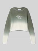 Calvin Klein Jeans Strickpullover mit Rundhalsausschnitt in Schilf, Gr...