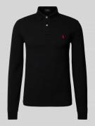 POLO RALPH LAUREN Slim Fit Poloshirt im langärmeligen Design in Black,...