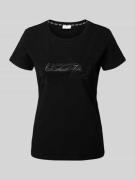 LIU JO SPORT T-Shirt mit Strasssteinbesatz in Black, Größe M