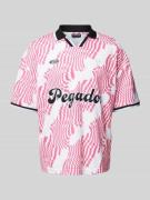 Pegador Regular Fit Poloshirt mit Label-Print in Pink, Größe S