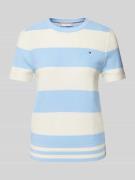 Tommy Hilfiger Strickshirt mit Logo-Stitching Modell 'RUGBY' in Hellbl...