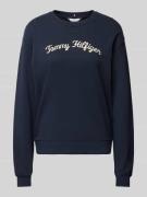 Tommy Hilfiger Sweatshirt mit Label-Stitching Modell 'SCRIPT' in Marin...