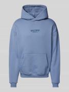 Multiply Apparel Oversized Hoodie mit Label-Print in Blau, Größe L