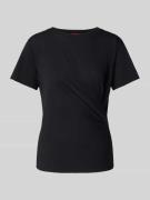 MAX&Co. T-Shirt mit Raffung Modell 'Agadir' in Black, Größe M