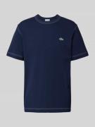 Lacoste T-Shirt mit Label-Badge in Dunkelblau, Größe L