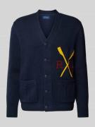 Polo Ralph Lauren Strickcardigan mit Label-Patch in Marine, Größe XXL