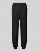 Marc Cain Tapered Fit Stoffhose mit Label-Applikation in Black, Größe ...