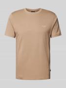 JOOP! Jeans T-Shirt mit Label-Print Modell 'Alphis' in Beige, Größe XL