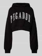 Pegador Hoodie mit Label-Print in Black, Größe L