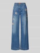 MAX&Co. Wide Leg Jeans mit Applikationen Modell 'Moriana' in Jeansblau...