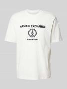 ARMANI EXCHANGE T-Shirt mit geripptem Rundhalsausschnitt in Weiss, Grö...