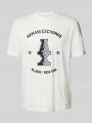 ARMANI EXCHANGE T-Shirt mit Label-Print in Weiss, Größe L