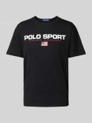 Polo Sport T-Shirt mit Label-Print in Black, Größe L