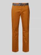 MCNEAL Slim Fit Chino mit Gürtel in Dunkelorange, Größe 102