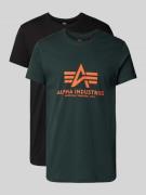 Alpha Industries T-Shirt mit Label-Print im 2er-Pack in Black, Größe L