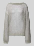 BOSS Strickpullover mit U-Boot-Ausschnitt Modell 'Fablura' in Hellgrau...