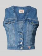 Guess Jeanstop mit durchgehender Knopfleiste Modell 'EVA' in Jeansblau...