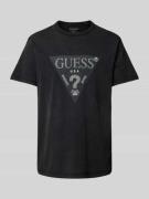 Guess T-Shirt mit Label-Print in Black, Größe L