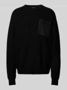 Antony Morato Strickpullover mit Brusttasche in Black, Größe L