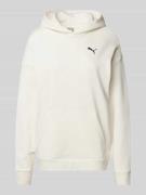 Puma Oversized Hoodie mit Label-Stitching in Offwhite, Größe L