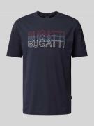 bugatti T-Shirt mit Label-Print in Marine, Größe L