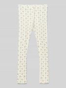 Lil Atelier Slim Fit Leggings mit Feinripp in Offwhite, Größe 92