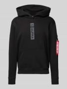 Alpha Industries Hoodie mit Reißverschluss- und Känguru-Tasche in Blac...