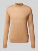 Windsor Wollpullover mit Stehkragen Modell 'Nando' in Camel, Größe L