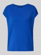 Vero Moda T-Shirt in unifarbenem Design Modell 'AVA' in Blau, Größe L