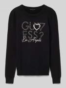 Guess Strickpullover mit Ziersteinbesatz in Black, Größe 152