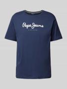 Pepe Jeans T-Shirt mit Label-Print Modell 'EGGO' in Dunkelblau, Größe ...