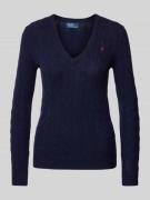 POLO RALPH LAUREN Strickpullover aus Wolle-Kaschmir-Mix mit Zopfmuster...