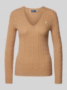 POLO RALPH LAUREN Strickpullover aus Wolle-Kaschmir-Mix mit Zopfmuster...