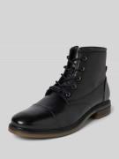 bugatti Lederboots mit Label-Schriftzug Modell 'Marcello' in Black, Gr...