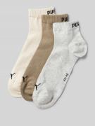 Puma Sneakersocken mit Label-Detail im 3er-Pack in Beige, Größe 39-42