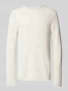 MCNEAL Regular Fit Strickpullover mit Strukturmuster in Offwhite Melan...