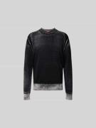 Diesel Pullover mit gerippten Abschlüssen in Black, Größe L