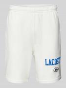 Lacoste Sweatshorts mit Label-Print in Offwhite, Größe S