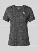 Under Armour T-Shirt mit V-Ausschnitt Modell 'Tech' in Black, Größe M