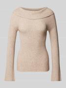 Only Strickpullover mit U-Boot-Ausschnitt Modell 'JAYDEN' in Sand Mela...