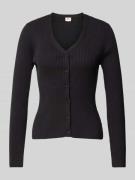 Levi's® Cardigan in Ripp-Optik Modell 'TULIP' in Black, Größe L