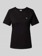 Fransa T-Shirt mit Motiv-Stitching Modell 'heart' in Black, Größe XL