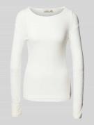 Fransa Longsleeve mit Spitzenbesatz Modell 'hizamond' in Offwhite, Grö...